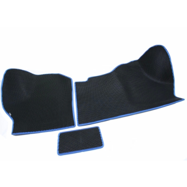 Ковры салона для а/м Газель Next рычаг кпп на панели (черный + синий кант) материал EVA 3D формованн Медведь Автозапчасти